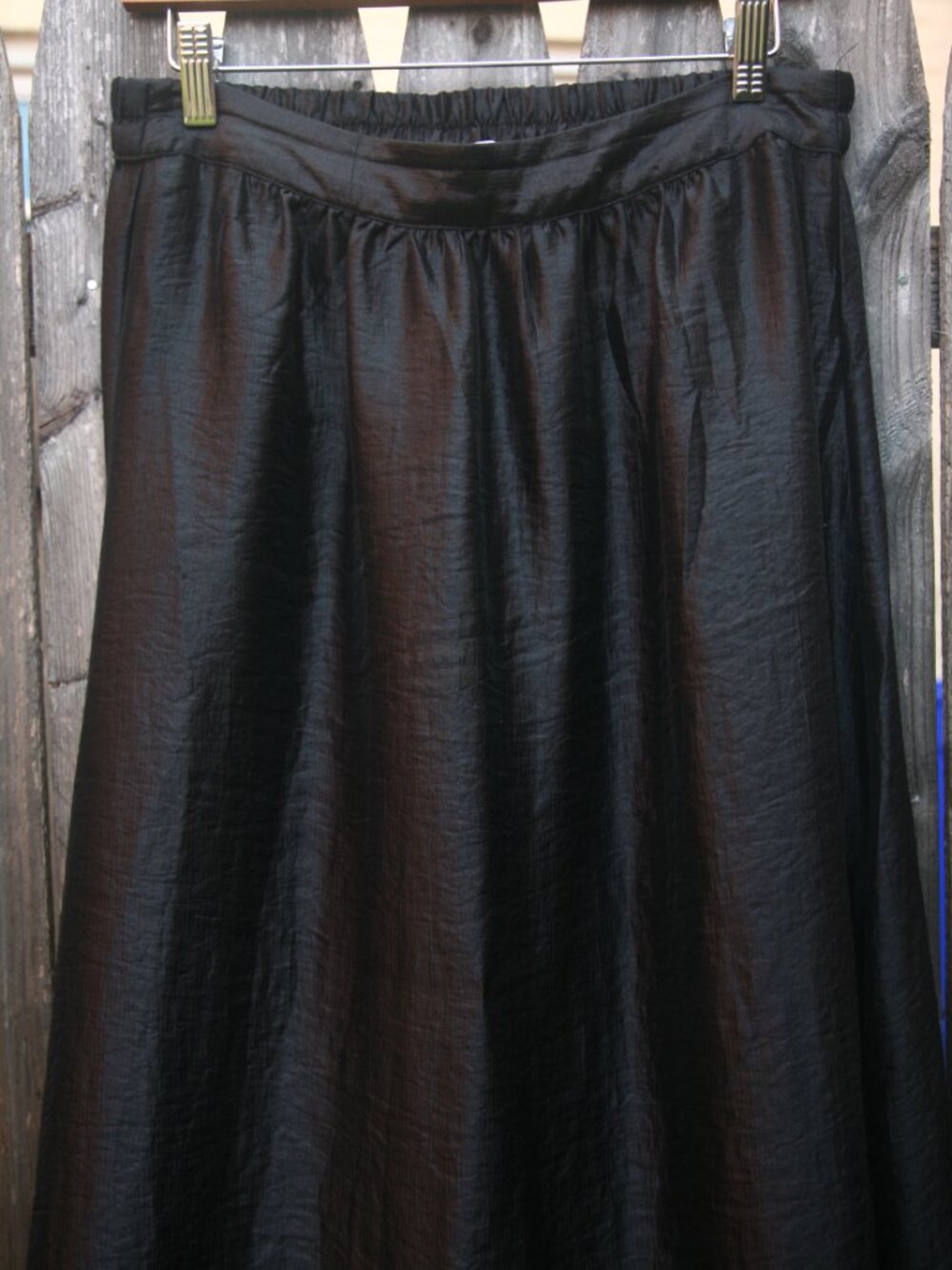 Size 10 (40EU) - RESERVED Poland Women's Black Taffeta Cocktail Party Maxi Skirt - Picture 4 of 9